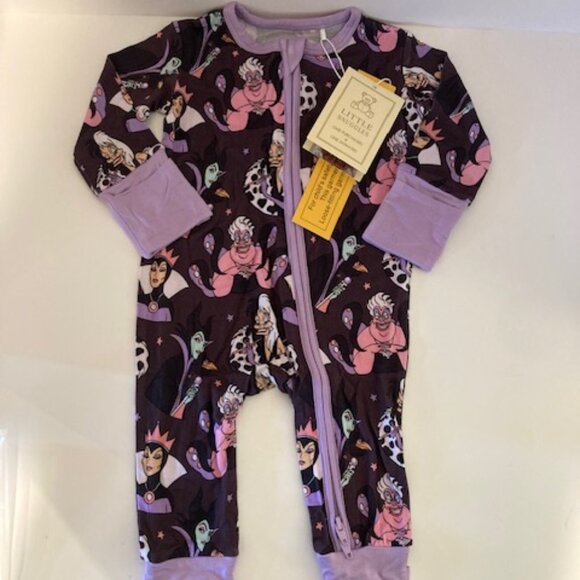 NWT Little Snuggles Disney Villains Bamboo Zippy Sleeper/Romper - size 6-9 month - Picture 1 of 4